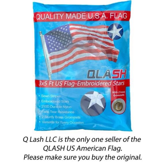 3x5 ft US American Flag Embroidered Stars, Sewn Stripes, Heavy-Duty Nylon - Picture 6 of 7